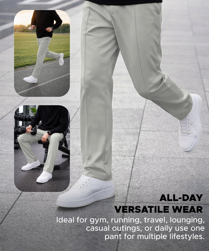 Mens Relaxed Fit Track Pants with Pockets | Gray