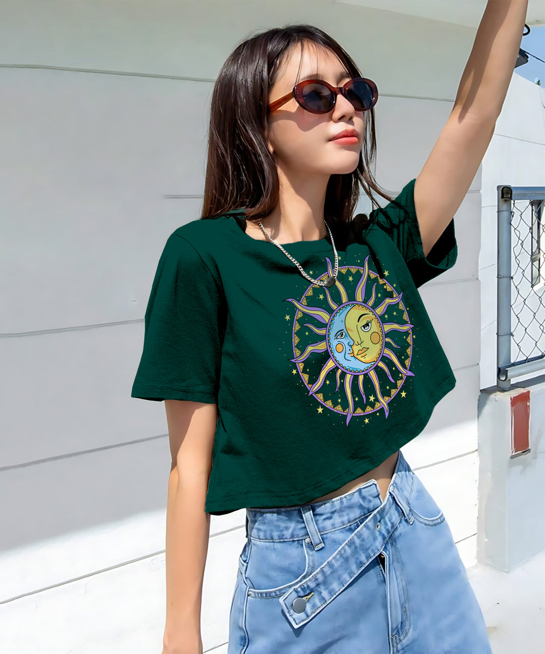 Womens Printed Crop Top