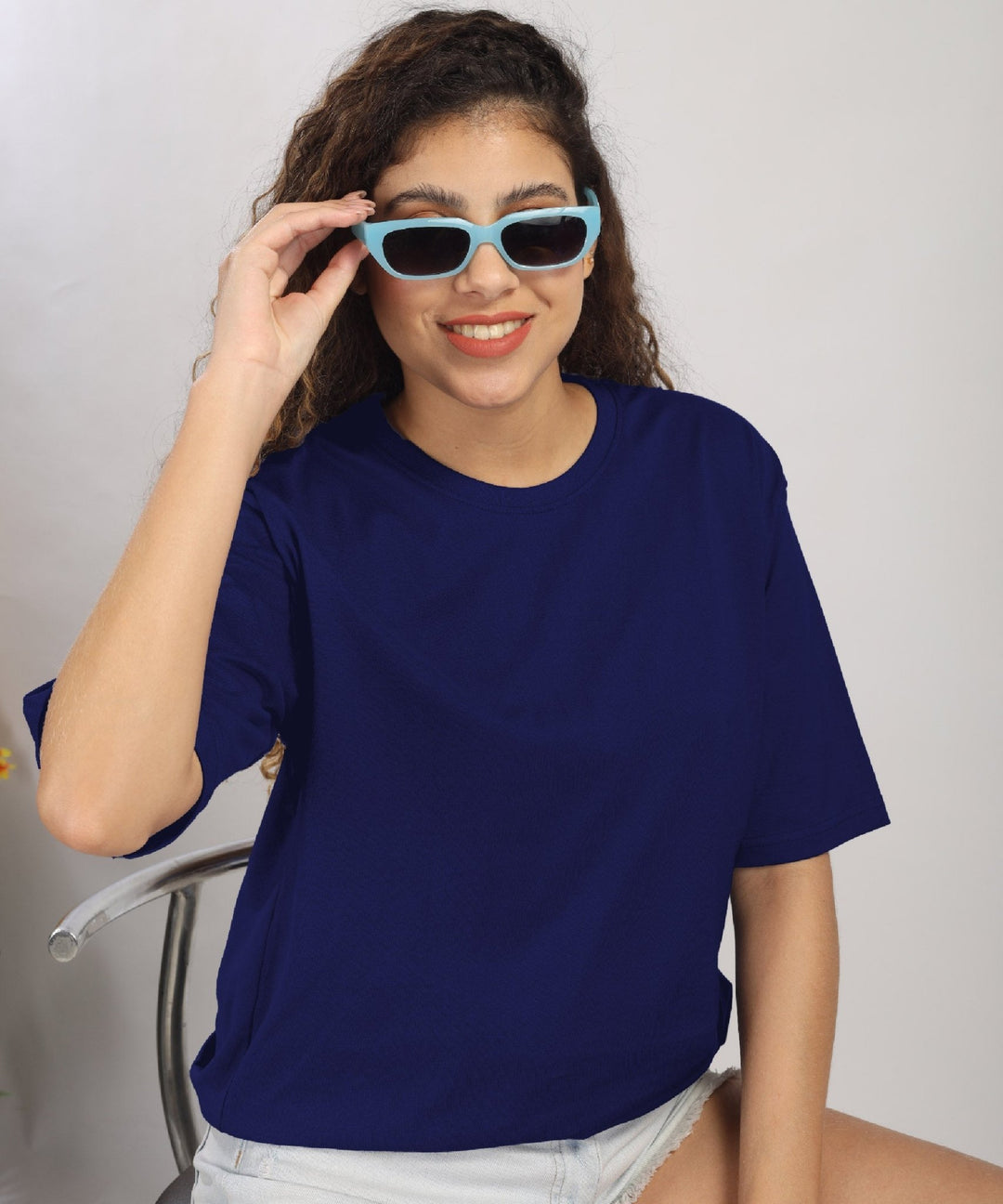 Womens Oversized Dark Blue Tshirt