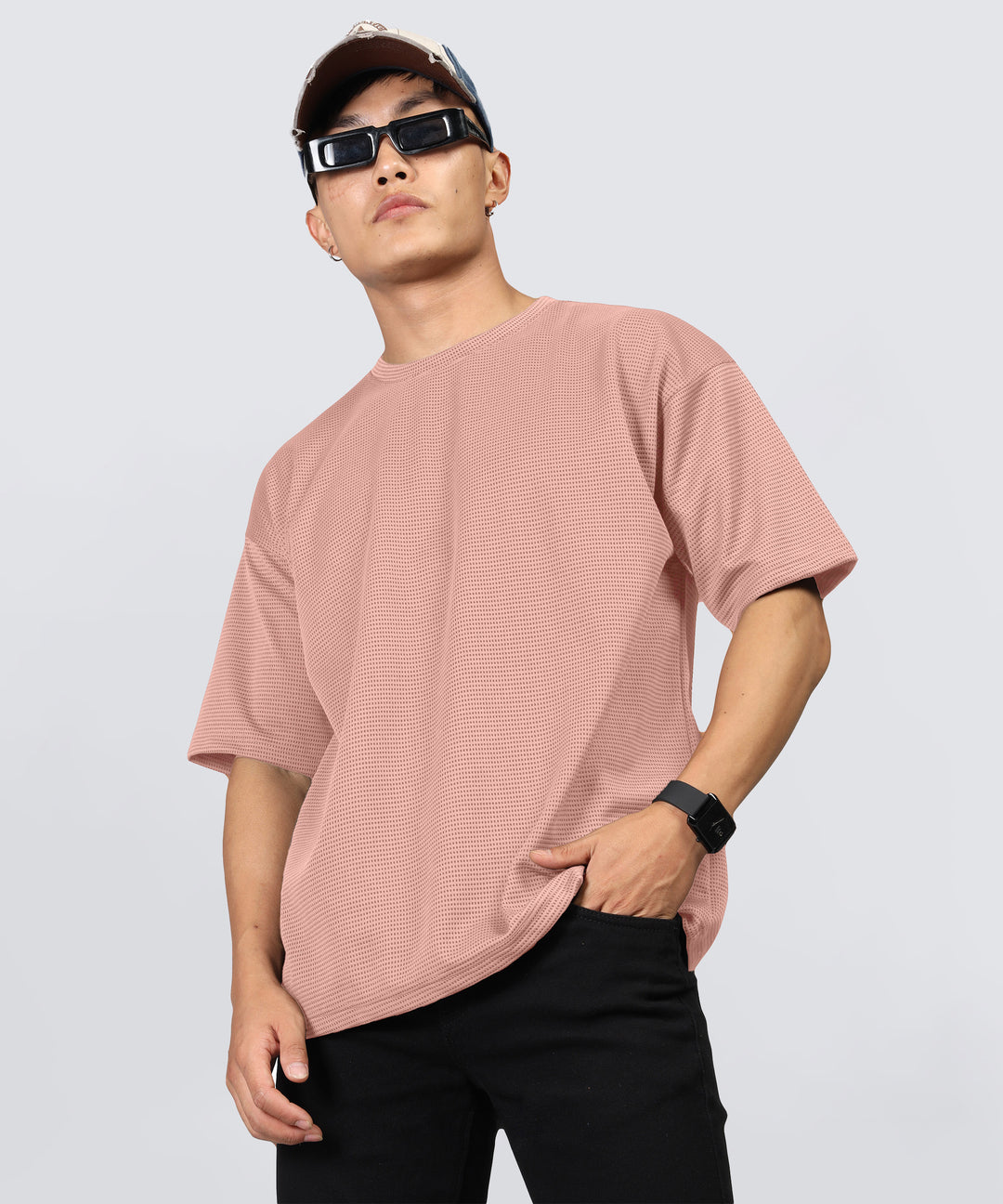 Men's Oversized Dotted Drop Shoulder T-Shirt