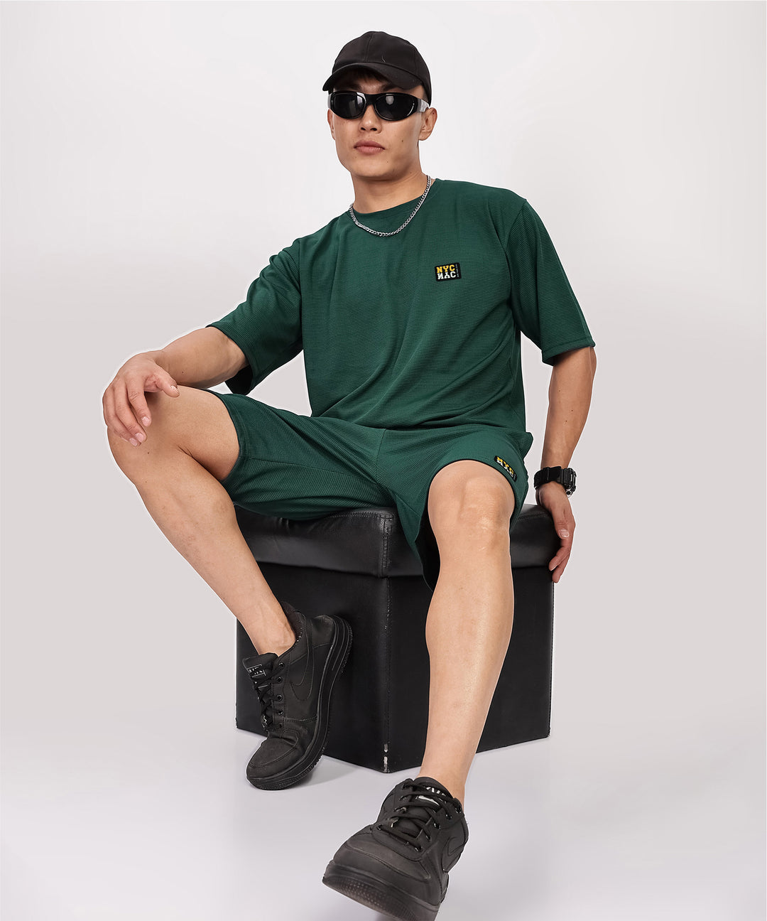 Men's Tshirt & Shorts Set - Green
