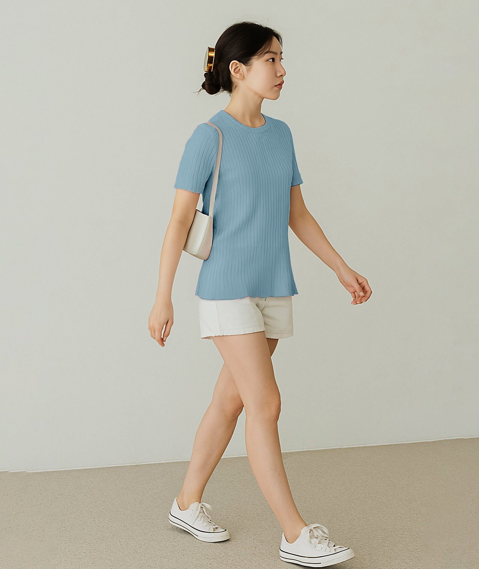 Womens Poly cotton Half Sleeve Solid T-Shirt