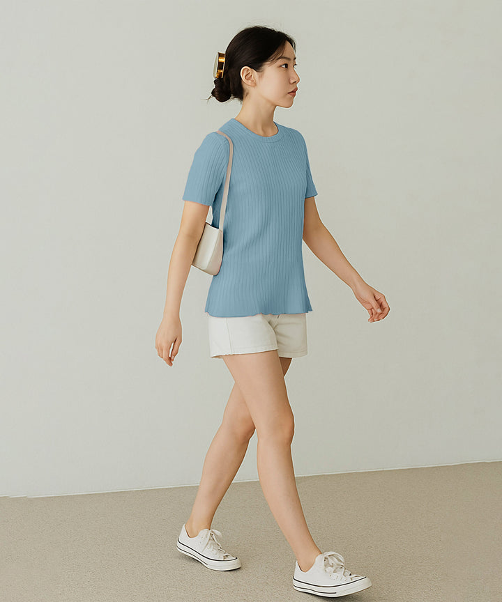 Womens Poly cotton Half Sleeve Solid T-Shirt