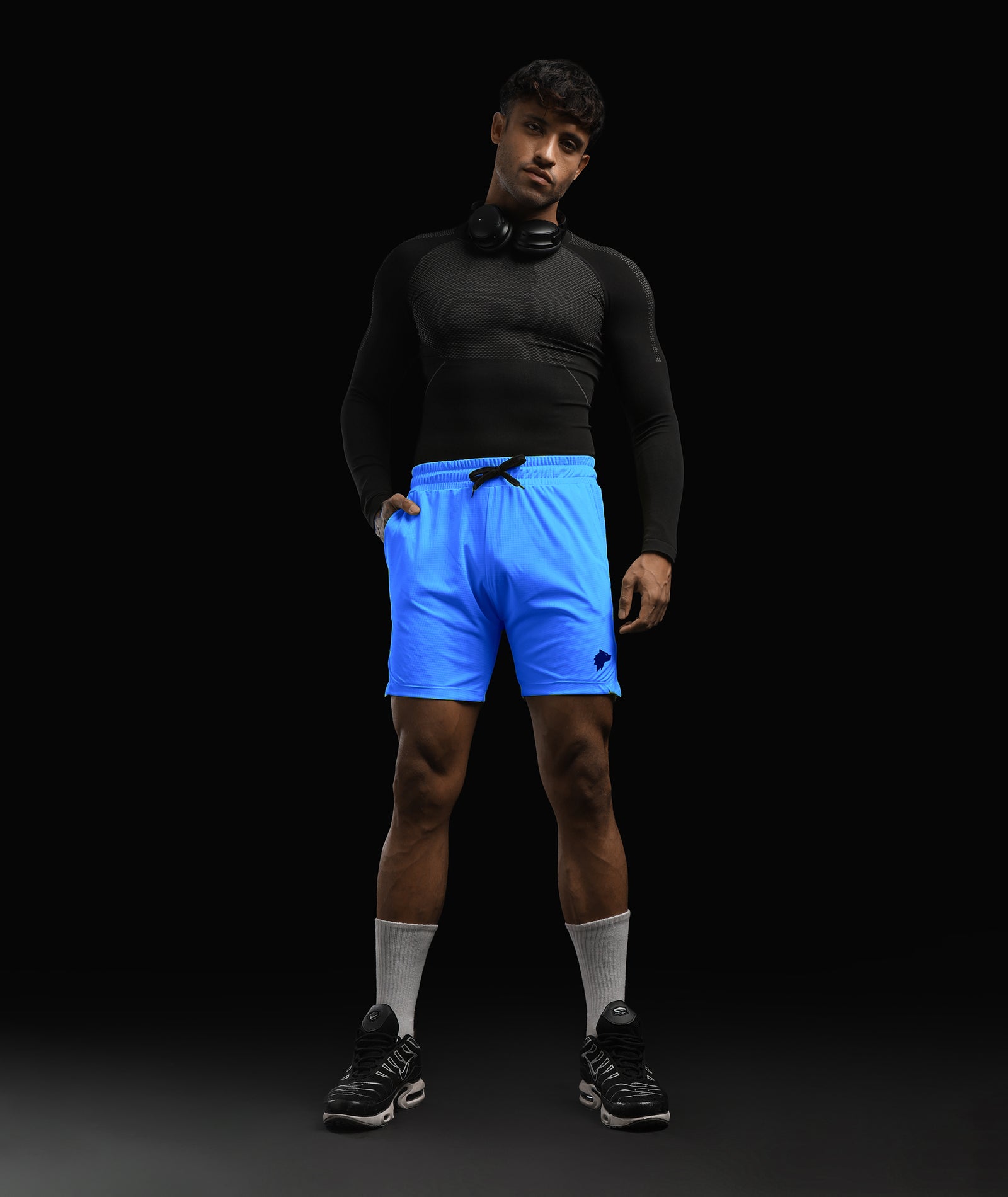 Mens Athletic Sportswear Shorts with Pockets | Blue