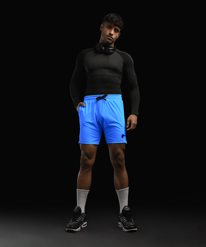 Mens Athletic Sportswear Shorts with Pockets | Blue