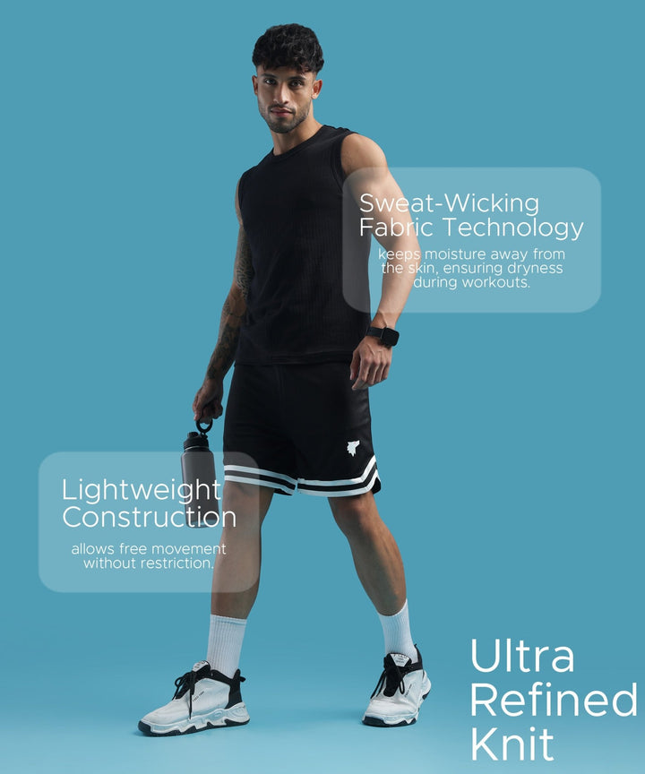 Mens Athletic Shorts with Pockets | Black