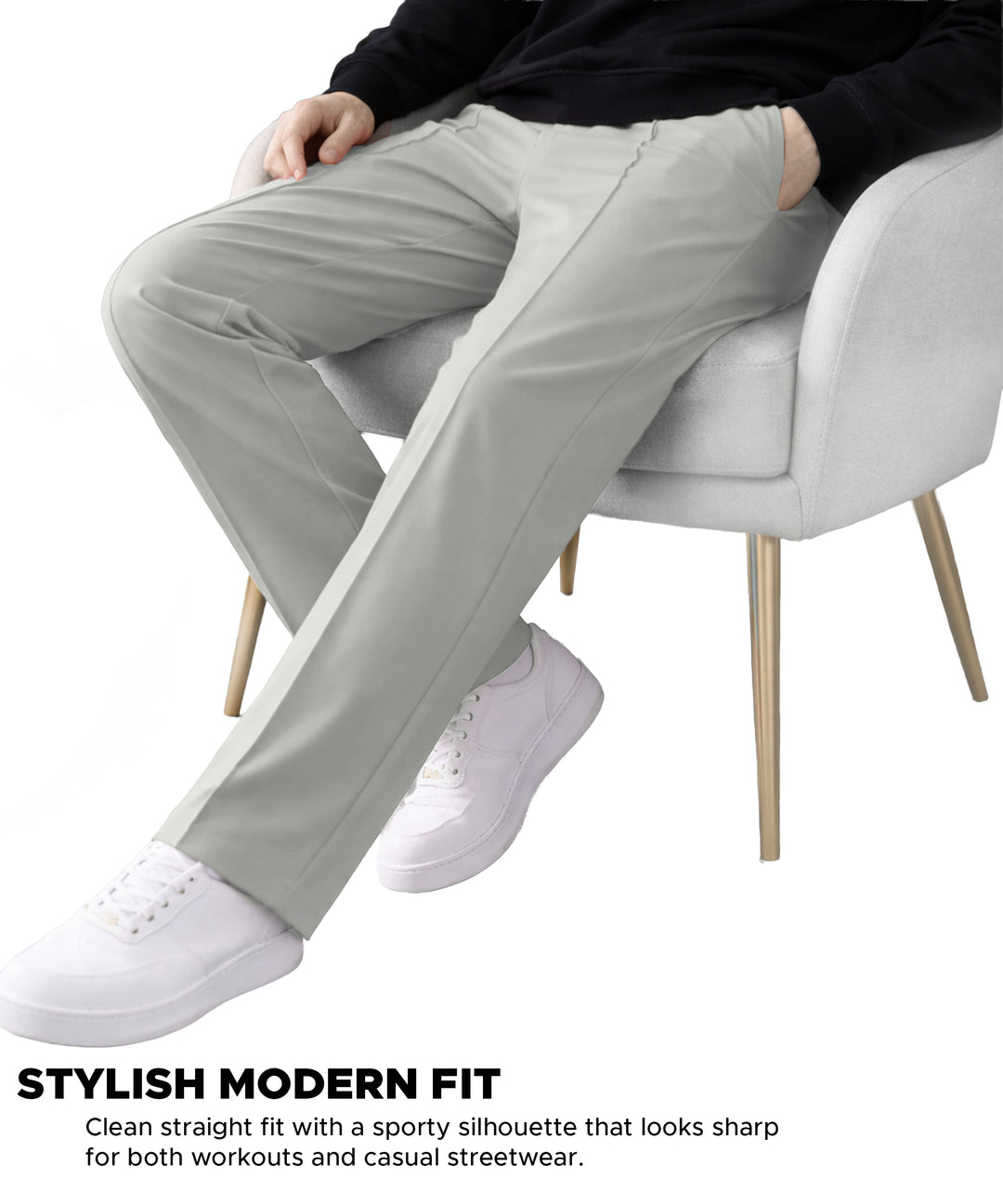 Mens Relaxed Fit Track Pants with Pockets | Gray