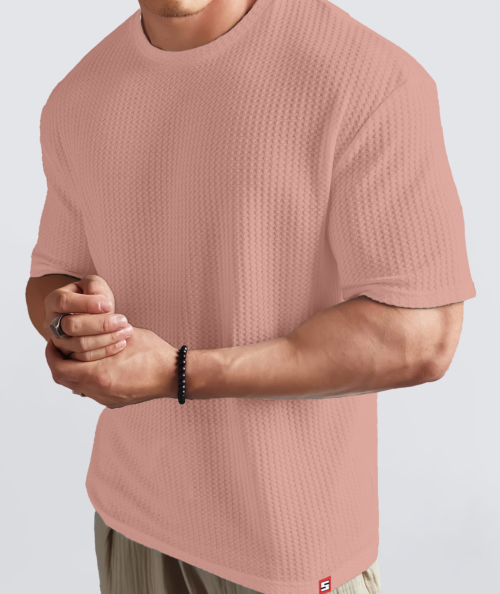 Men's Oversized Dotted Drop Shoulder T-Shirt