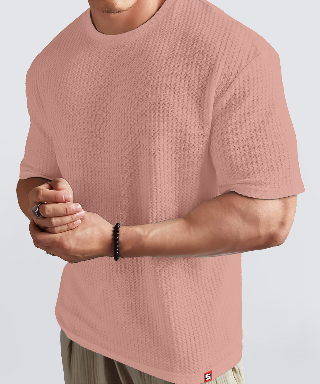 Men's Oversized Dotted Drop Shoulder T-Shirt