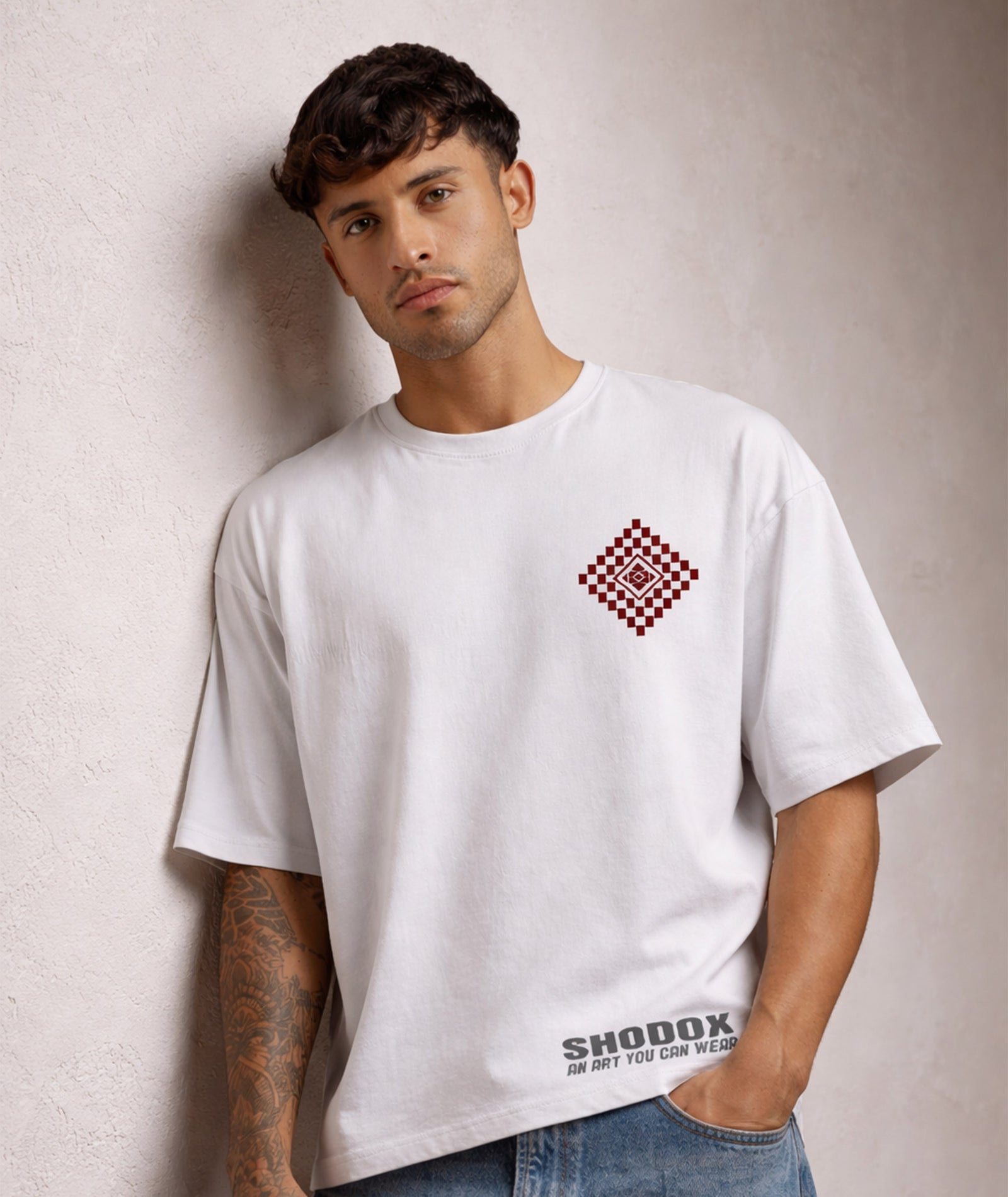 Mens Cotton Oversized Graphic T-Shirt | Front & Back Print