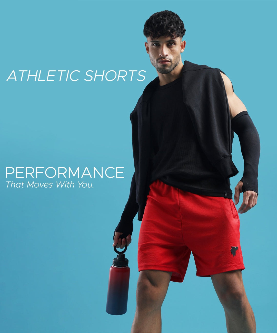 Mens Athletic Lightweight Shorts with Pockets | Red