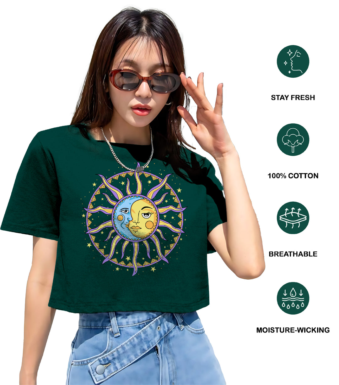 Womens Printed Crop Top