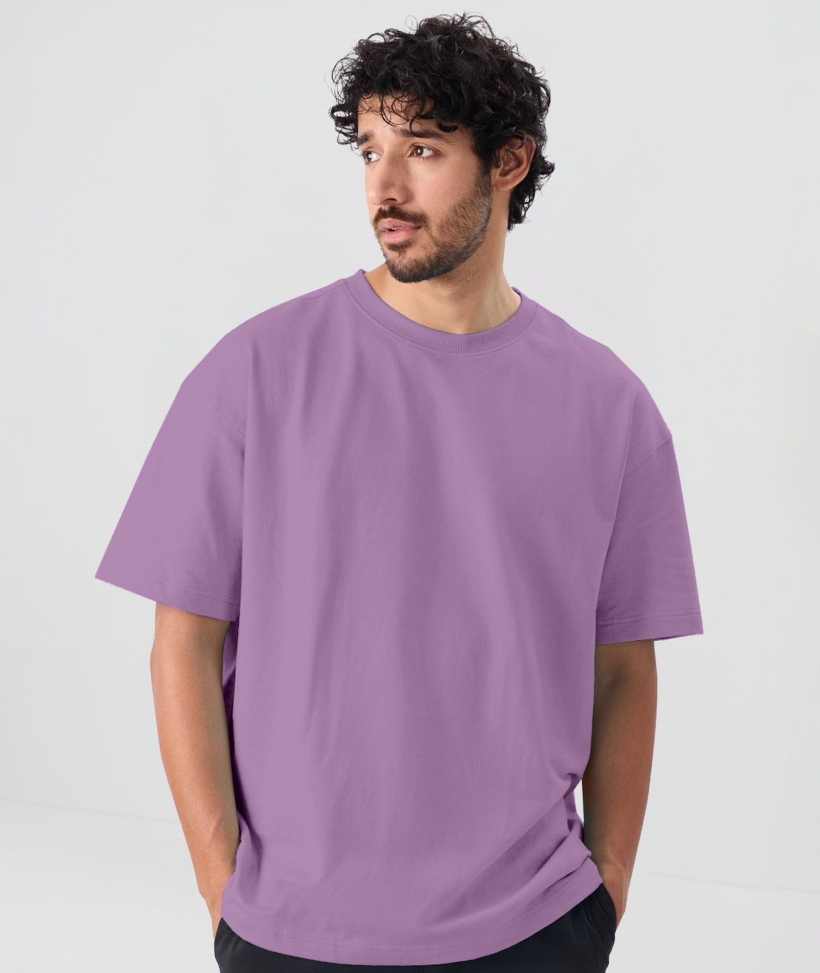 Men’s Solid Oversized T-Shirt | Lavender