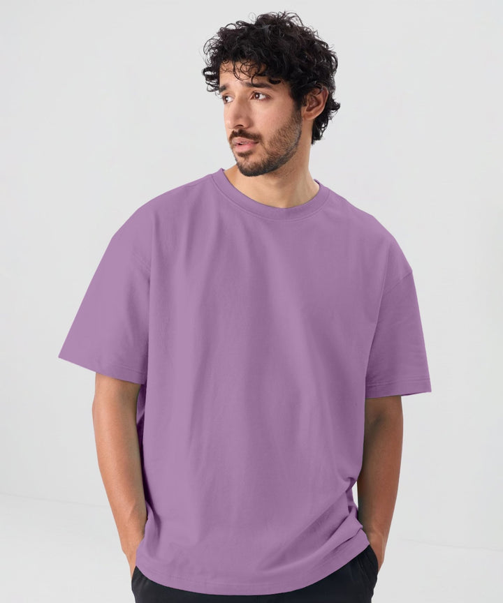 Men’s Solid Oversized T-Shirt | Lavender