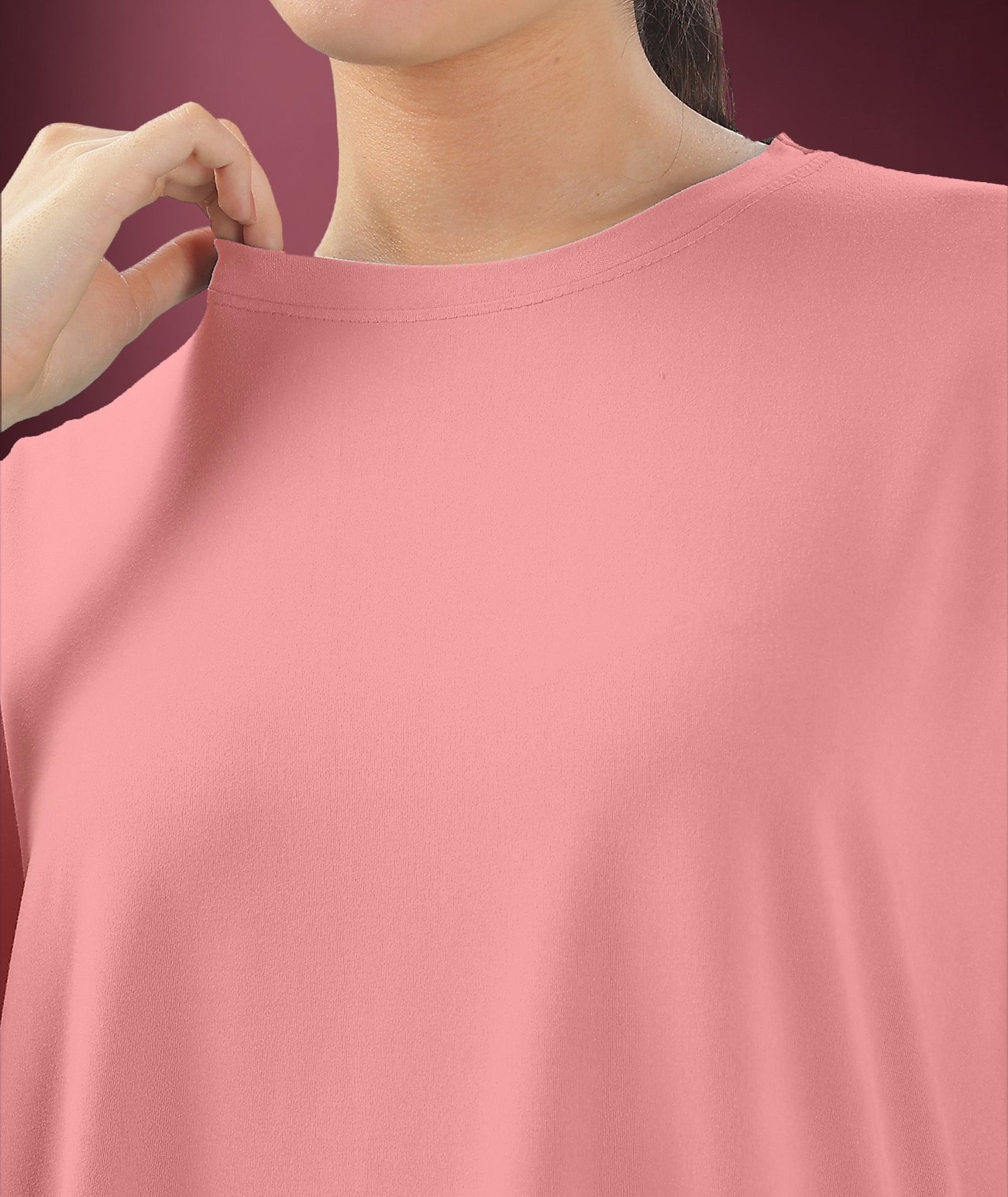 Womens Oversized Drop Shoulder T-Shirt with Side Pockets