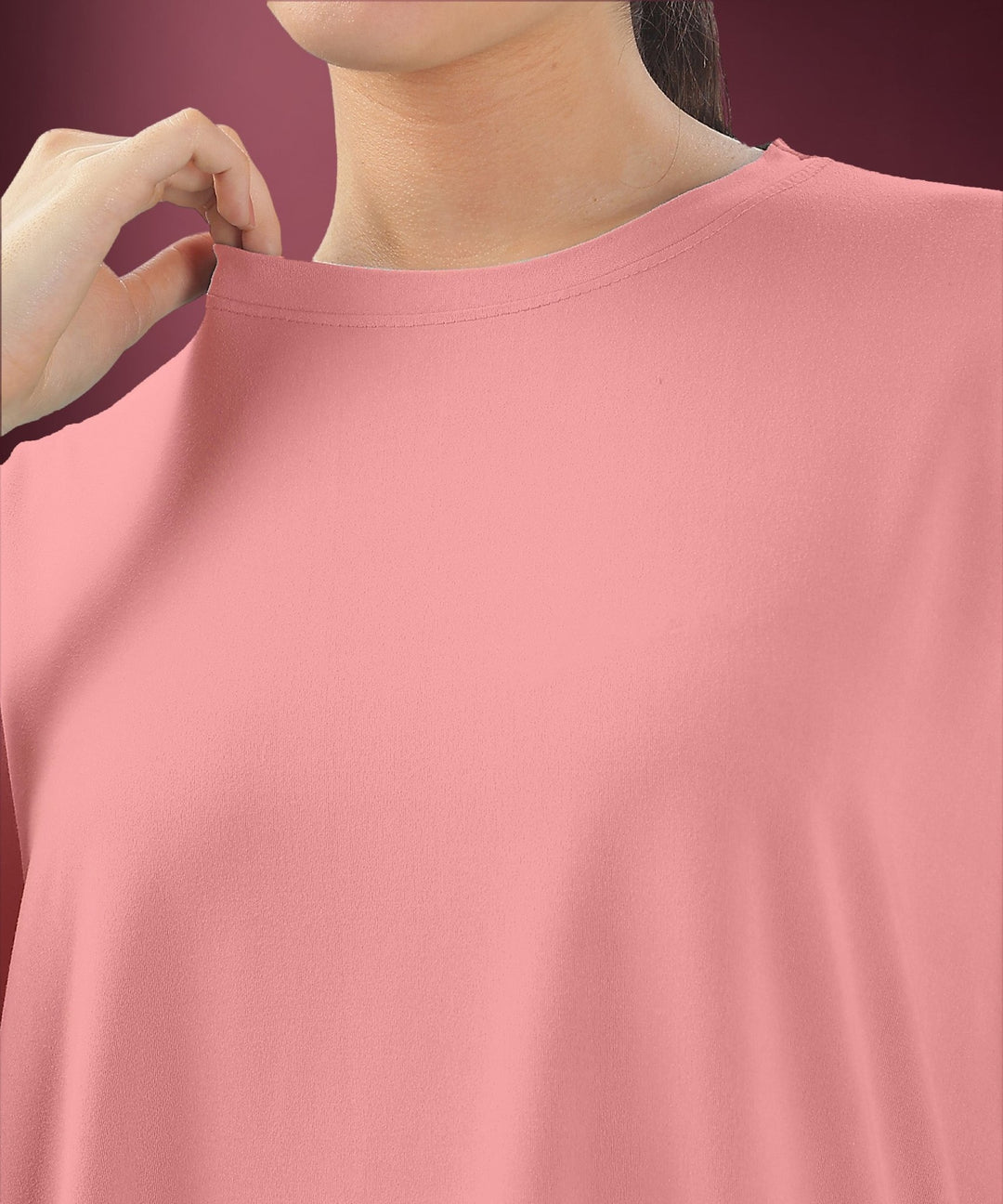 Womens Oversized Drop Shoulder T-Shirt with Side Pockets