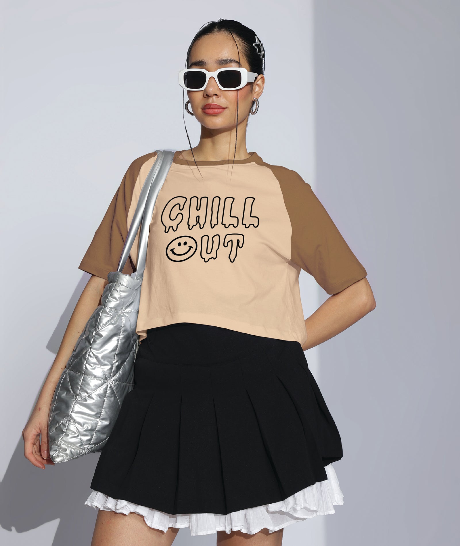 Womens Crop Top with Raglan Sleeve