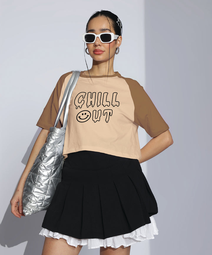 Womens Crop Top with Raglan Sleeve