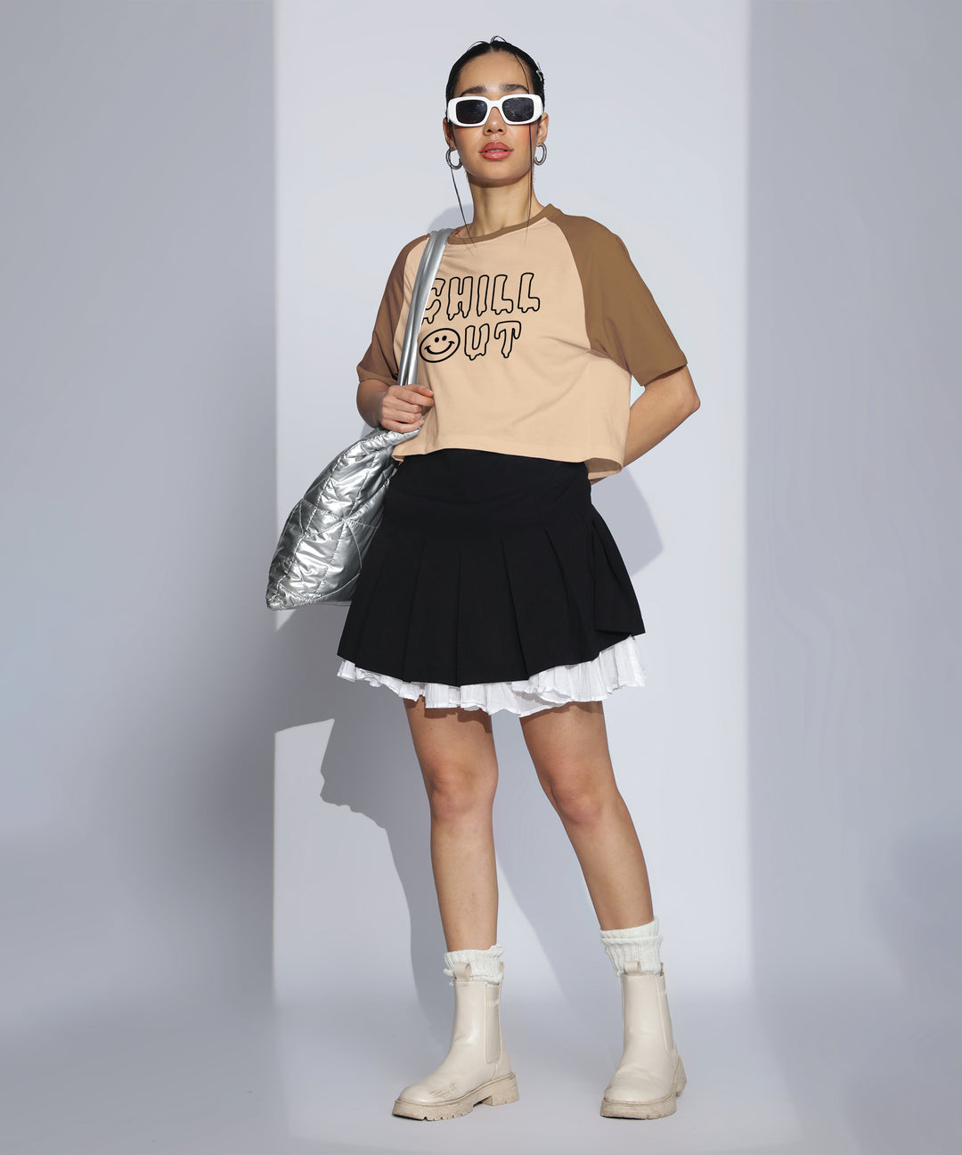 Womens Crop Top with Raglan Sleeve