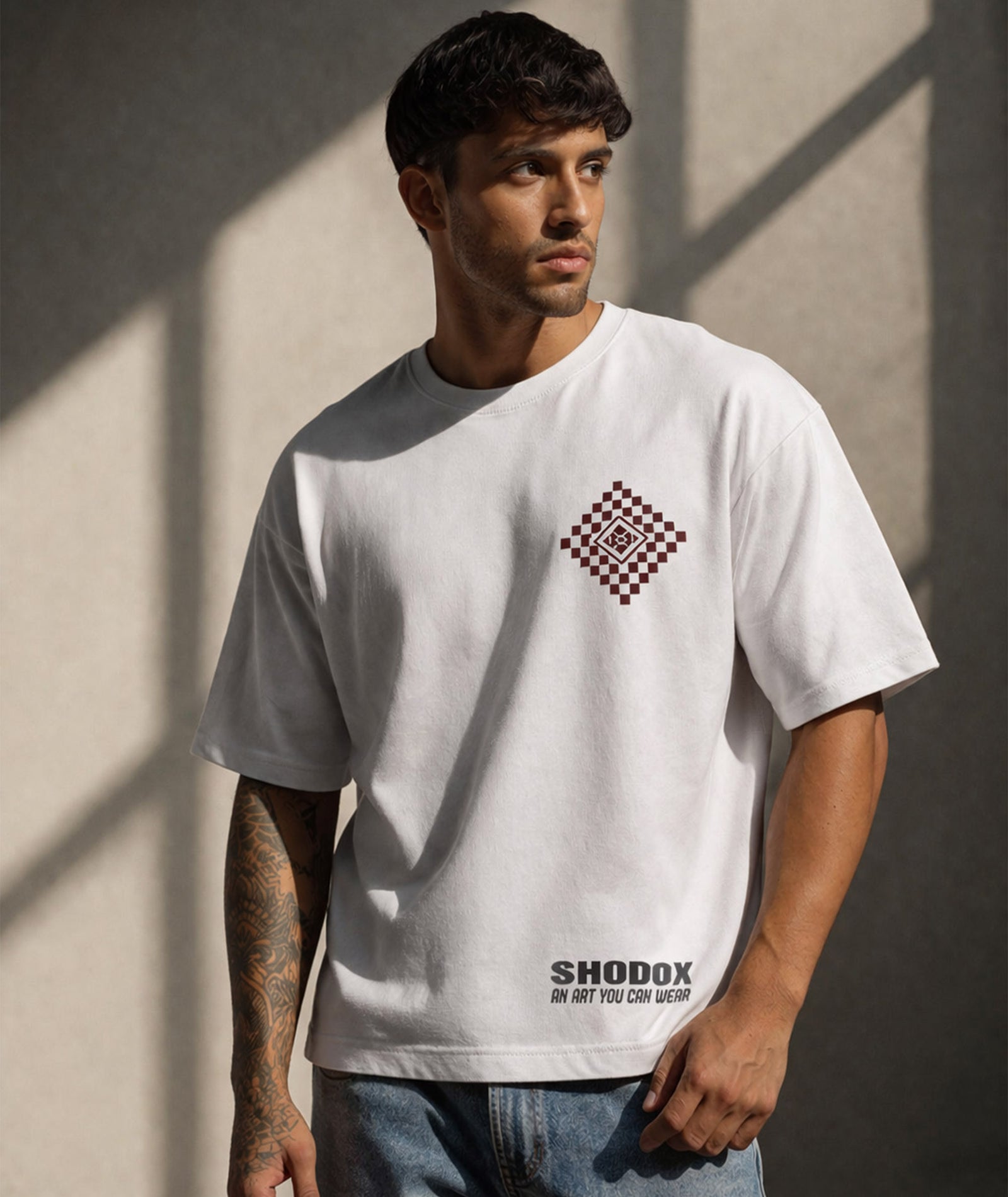 Mens Cotton Oversized Graphic T-Shirt | Front & Back Print