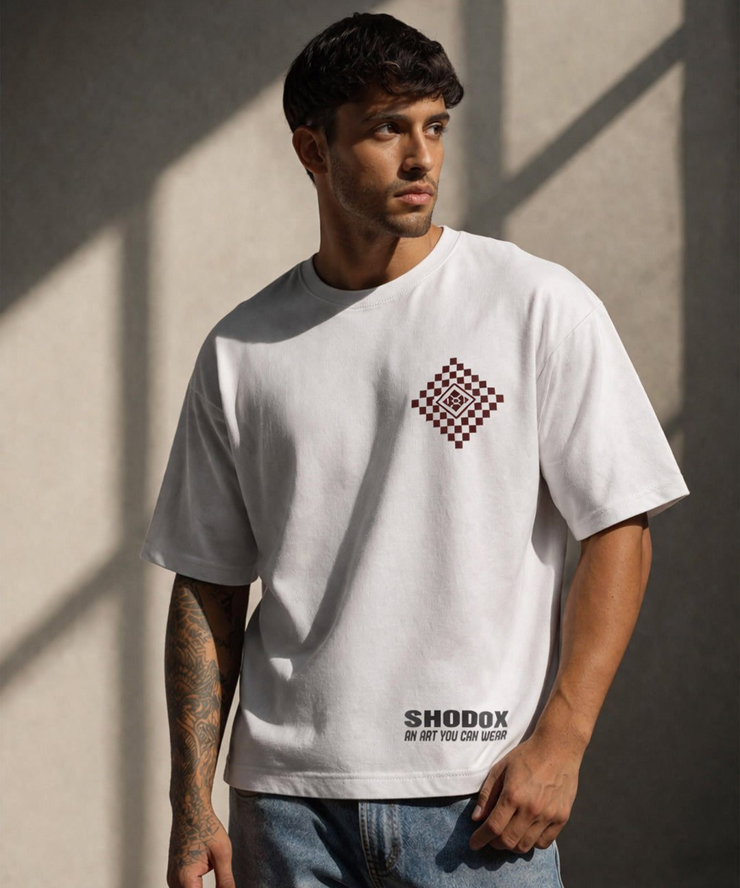 Mens Cotton Oversized Graphic T-Shirt | Front & Back Print
