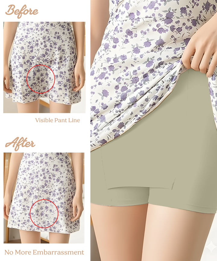 Womens Seamless Safety Shorts | Light Olive