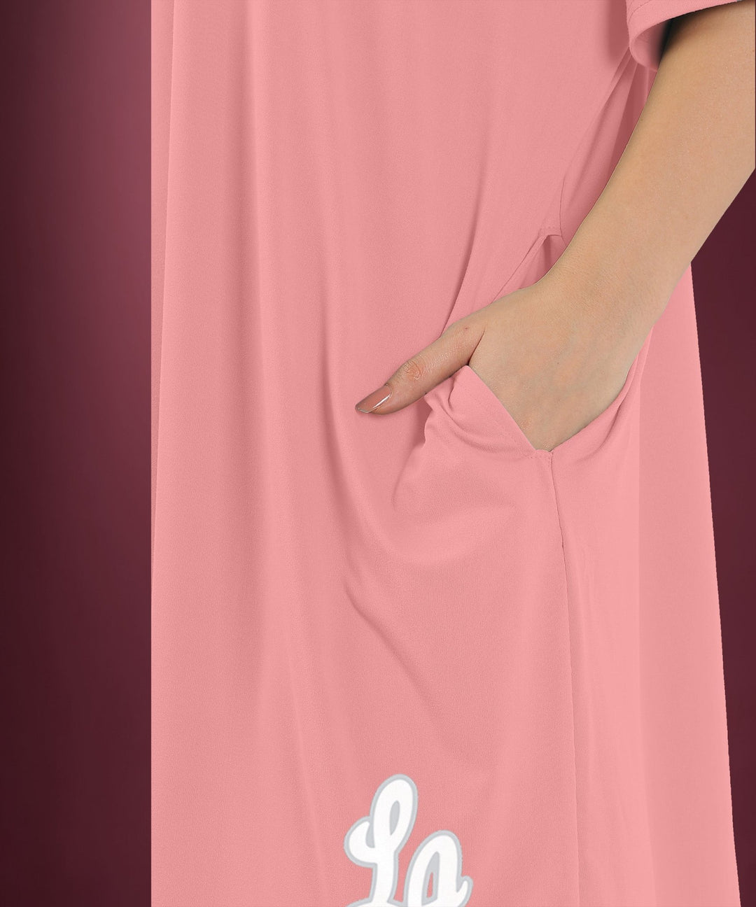 Womens Oversized Drop Shoulder T-Shirt with Side Pockets