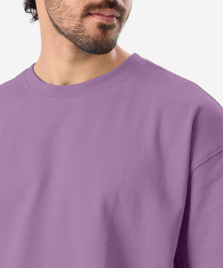 Men’s Solid Oversized T-Shirt | Lavender