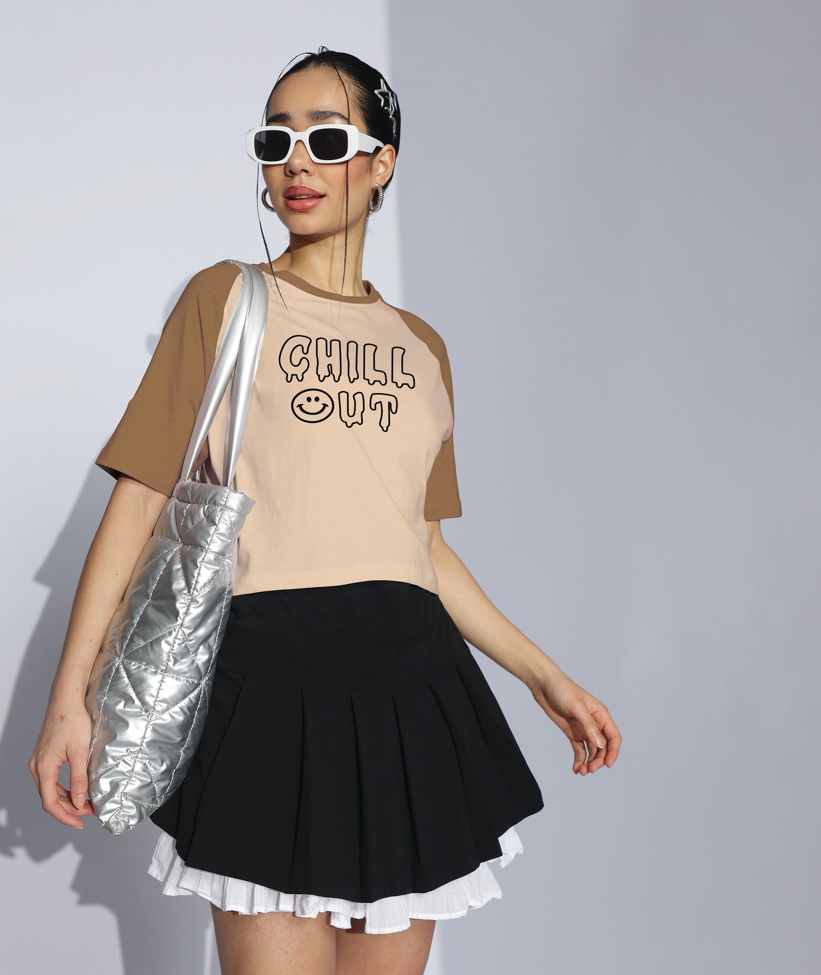 Womens Crop Top with Raglan Sleeve