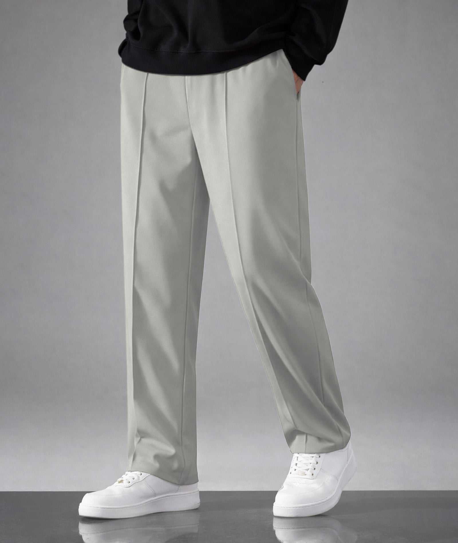 Mens Relaxed Fit Track Pants with Pockets | Gray