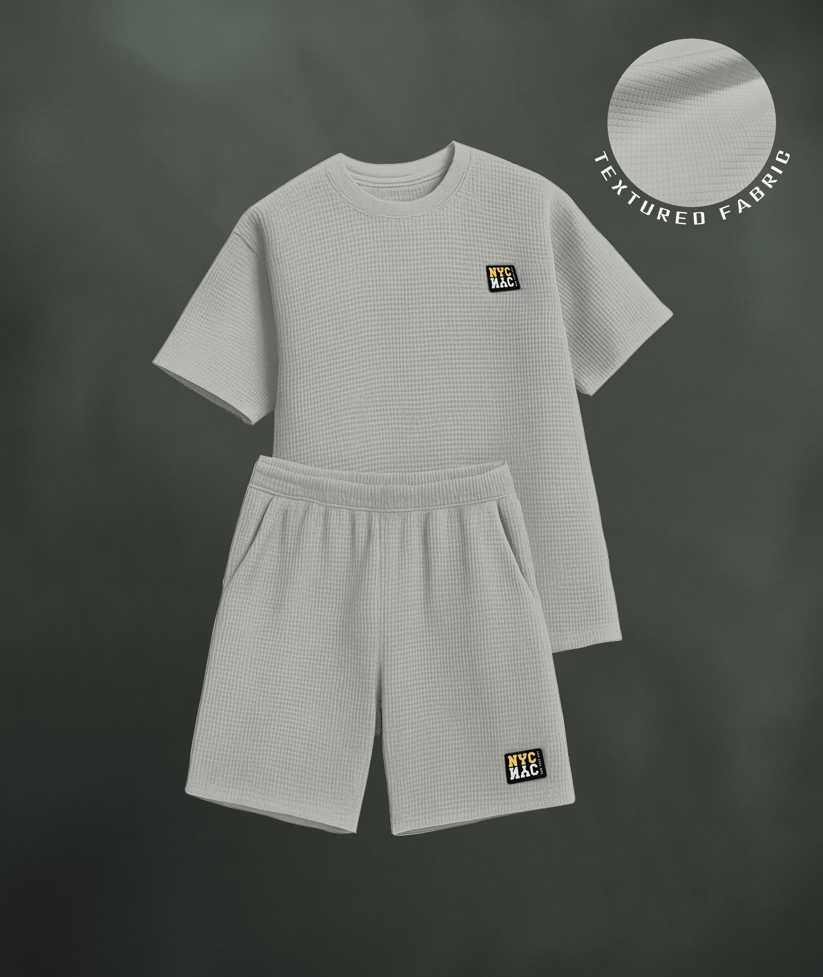 Men's Tshirt & Shorts Set - Light Grey