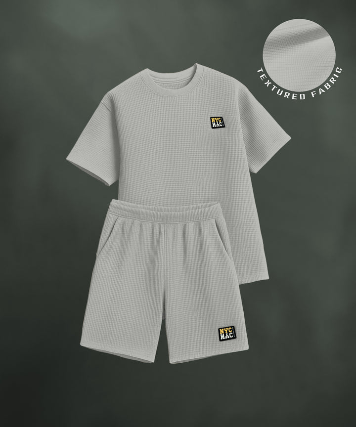 Men's Tshirt & Shorts Set - Light Grey