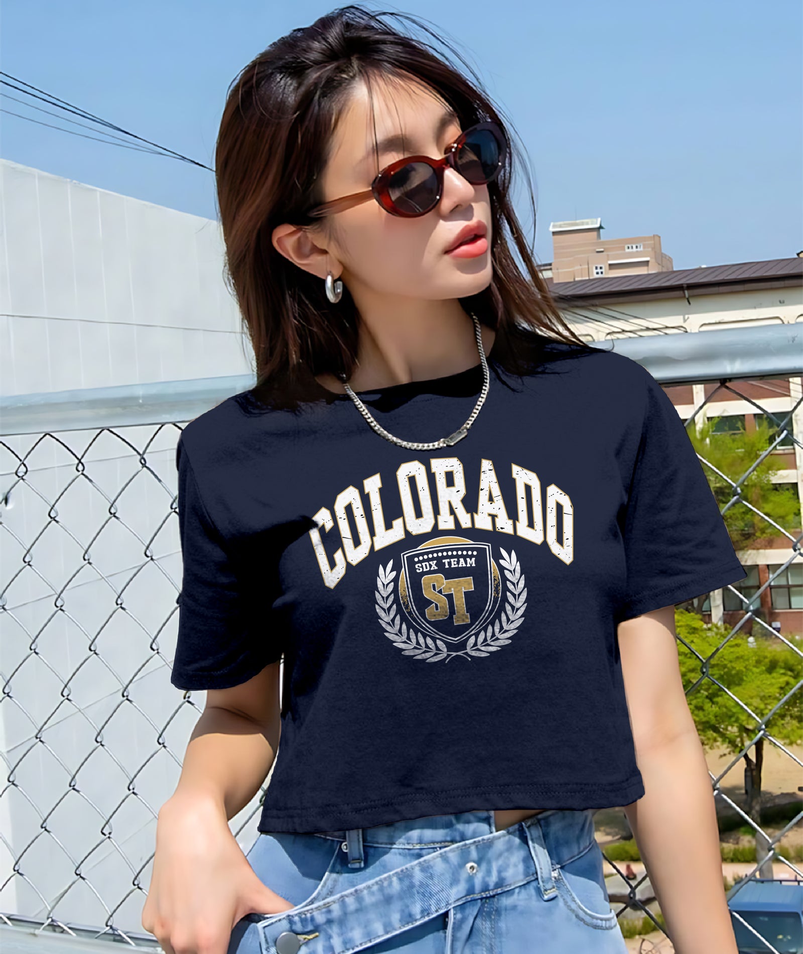 Womens Printed Crop Top