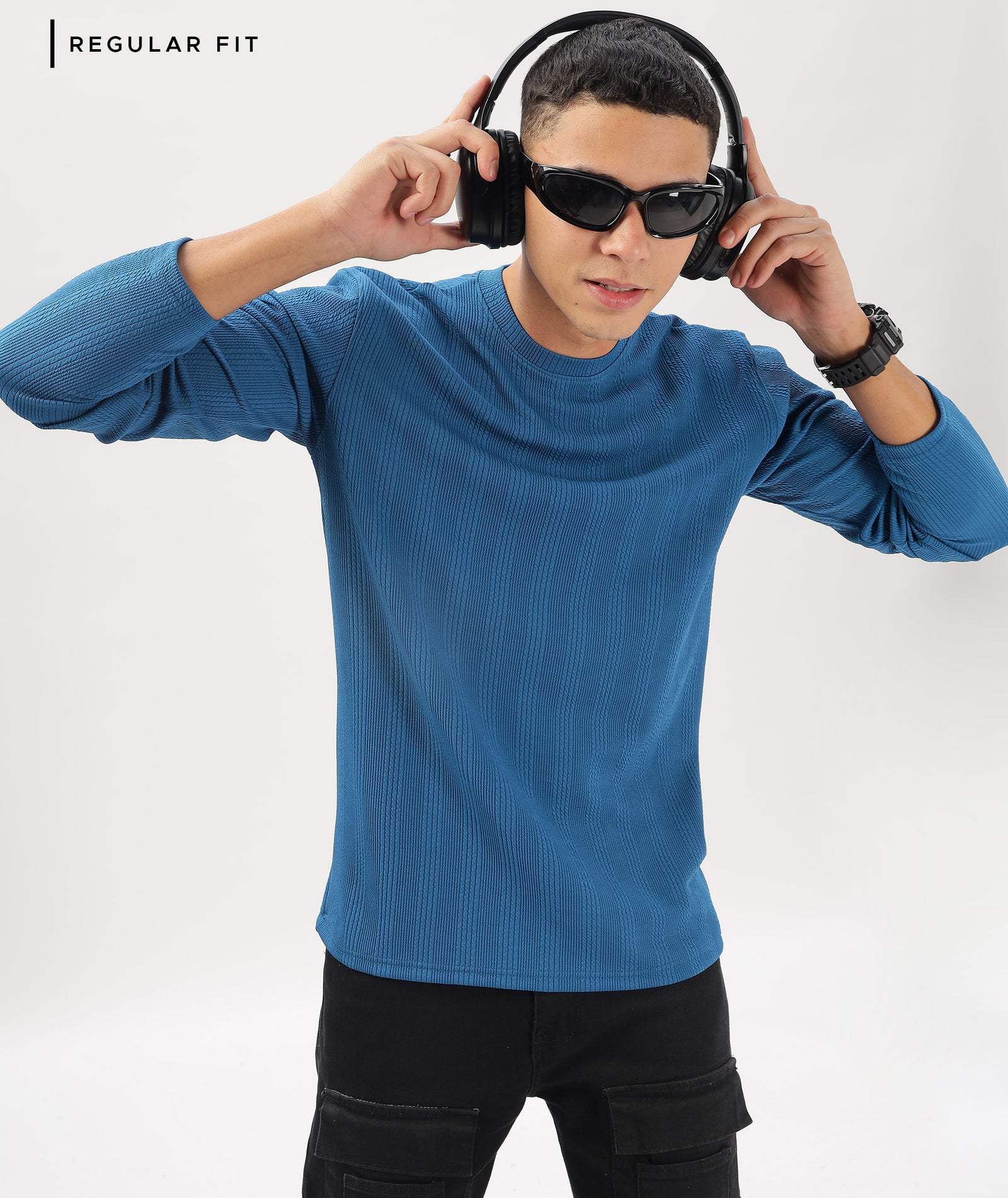 Men's Solid Full Sleeve Regular Fit T-Shirt