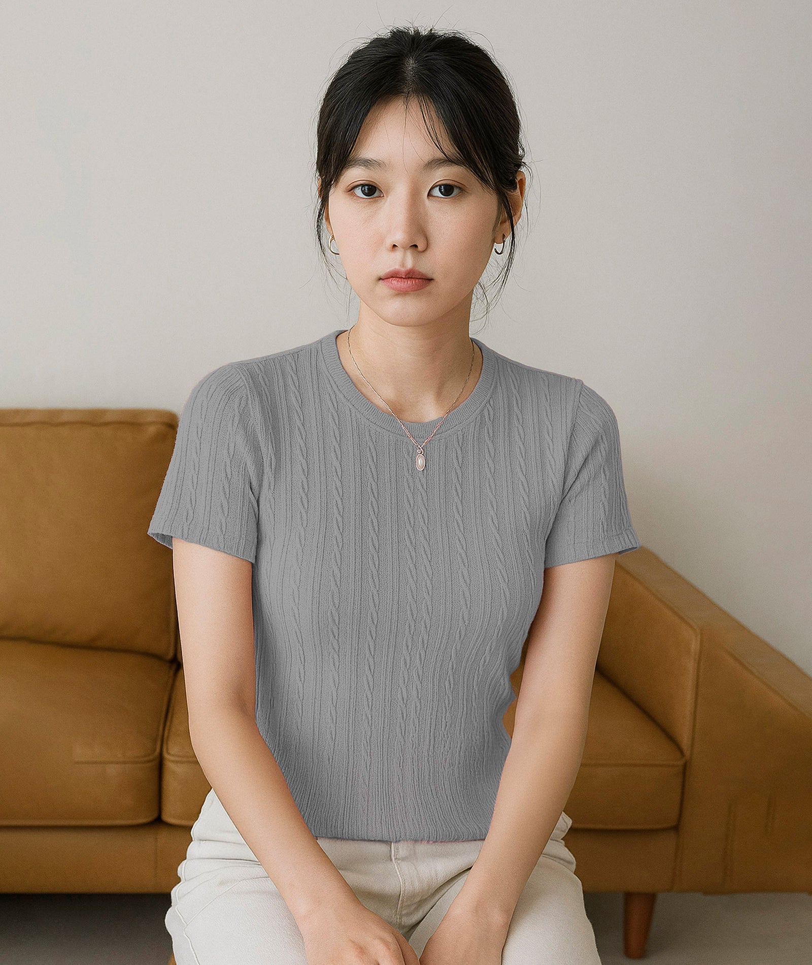 Womens Poly cotton Half Sleeve Solid T-Shirt