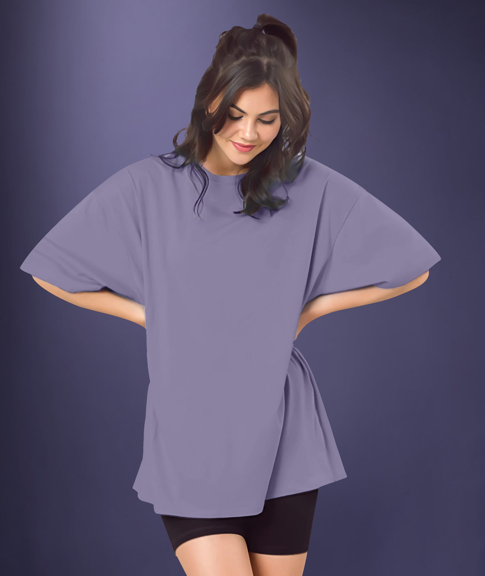 Dark Purple Womens Oversized Tshirt