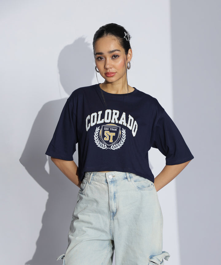 Womens Printed Crop Top