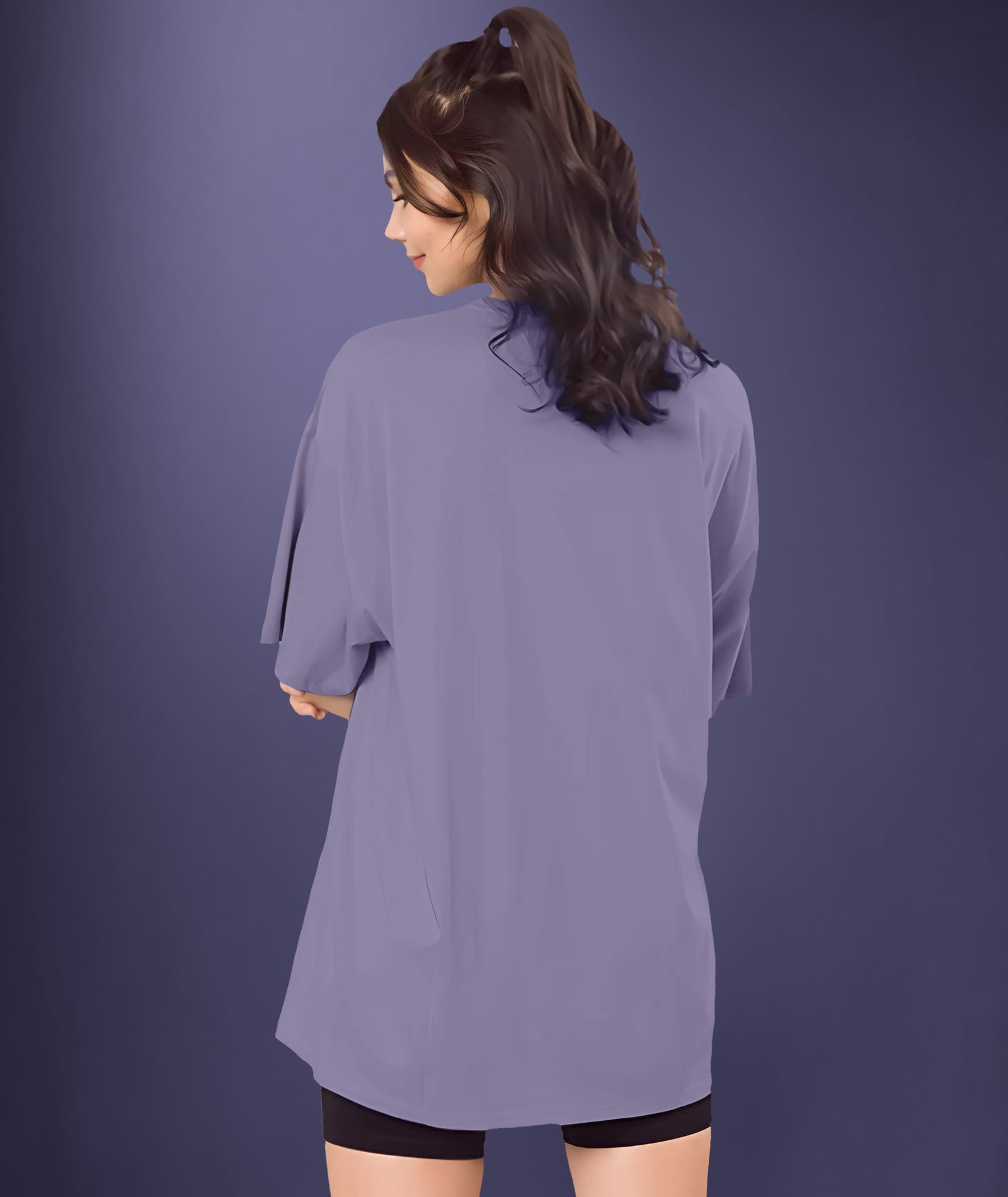Dark Purple Womens Oversized Tshirt