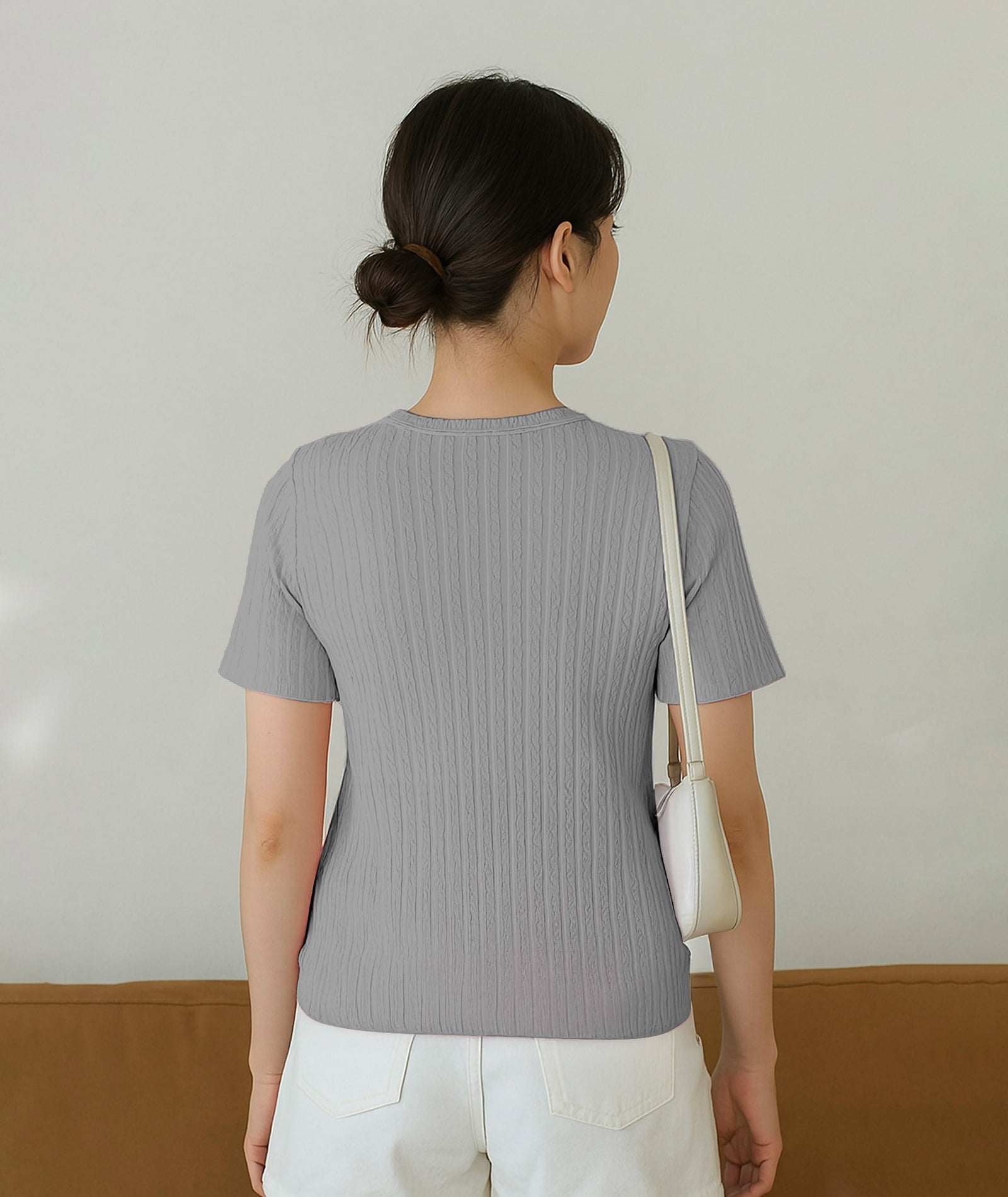 Womens Poly cotton Half Sleeve Solid T-Shirt