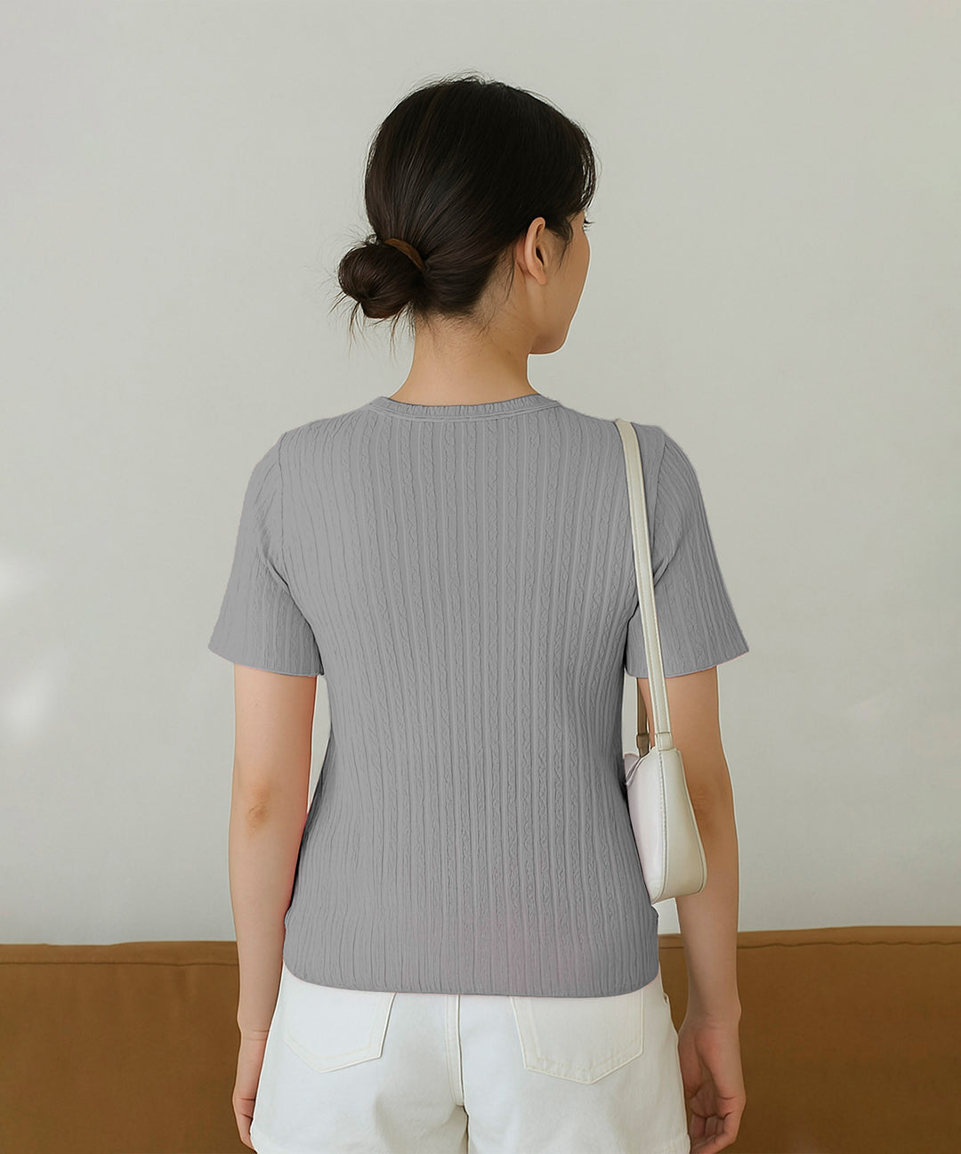 Womens Poly cotton Half Sleeve Solid T-Shirt