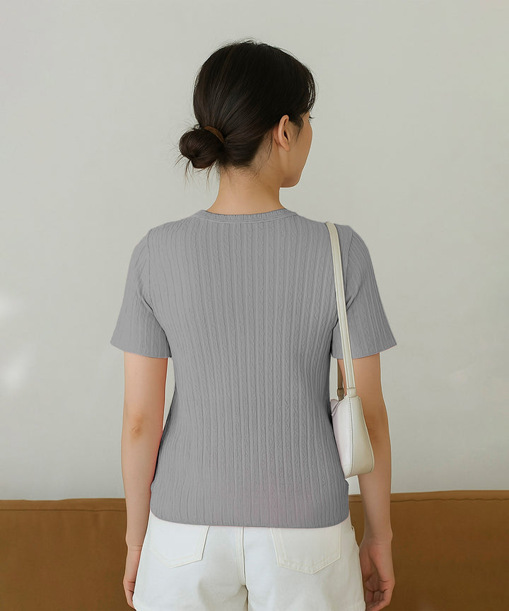 Womens Poly cotton Half Sleeve Solid T-Shirt