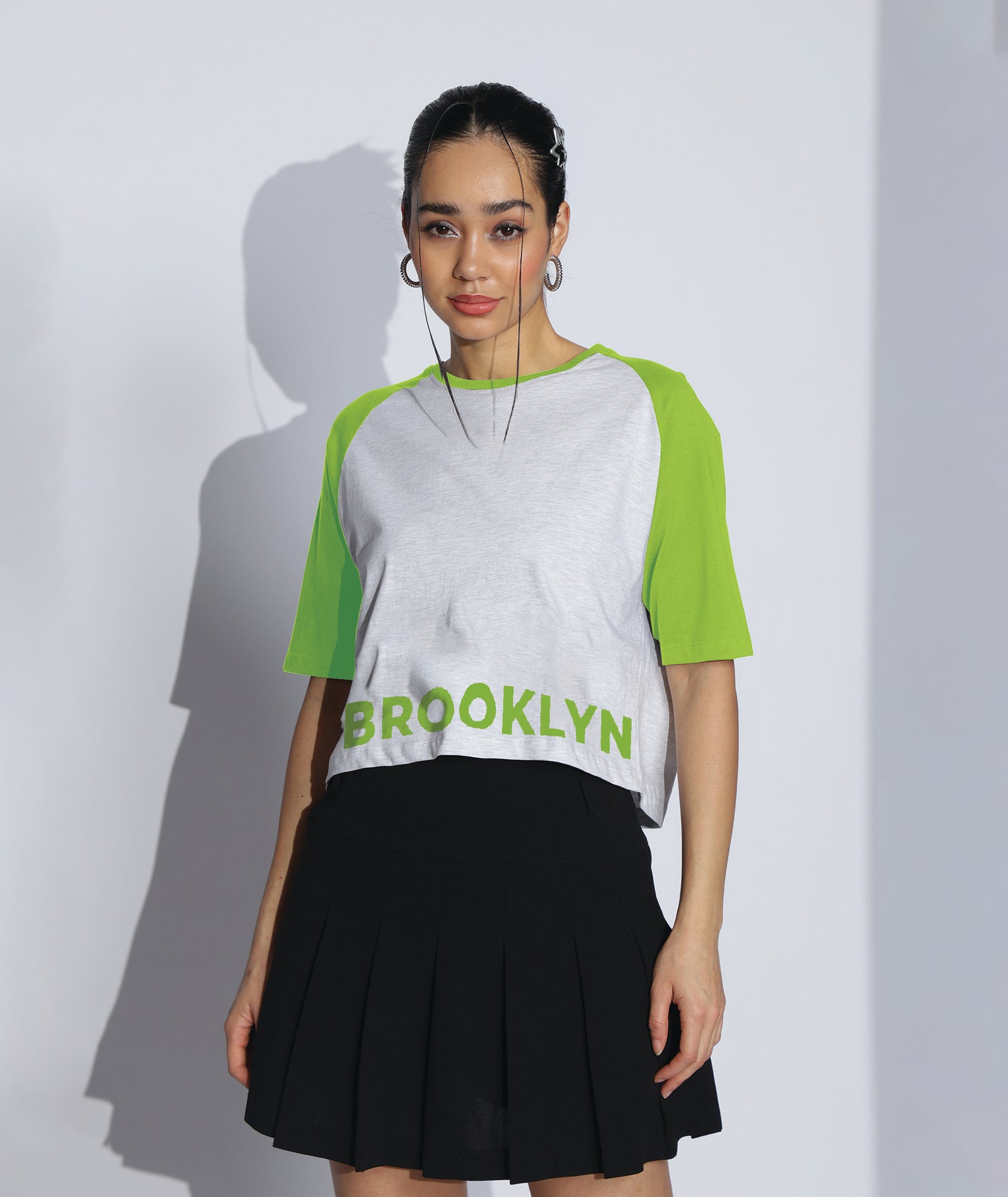 Womens Crop Top with Raglan Sleeve