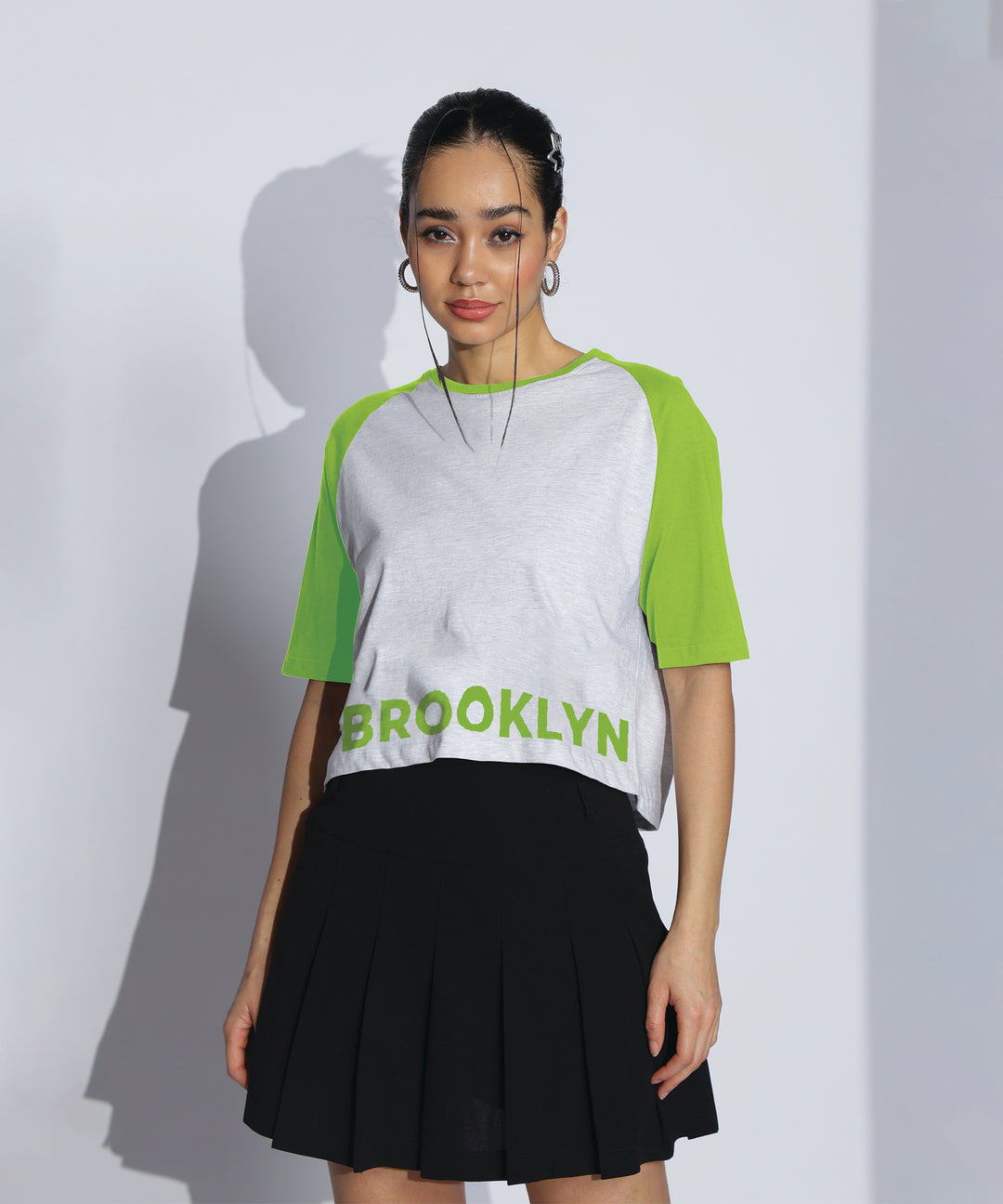 Womens Crop Top with Raglan Sleeve