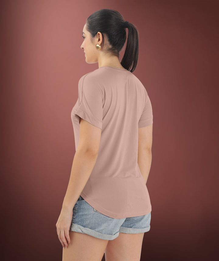 Womens Regular Fit Beige Tshirt