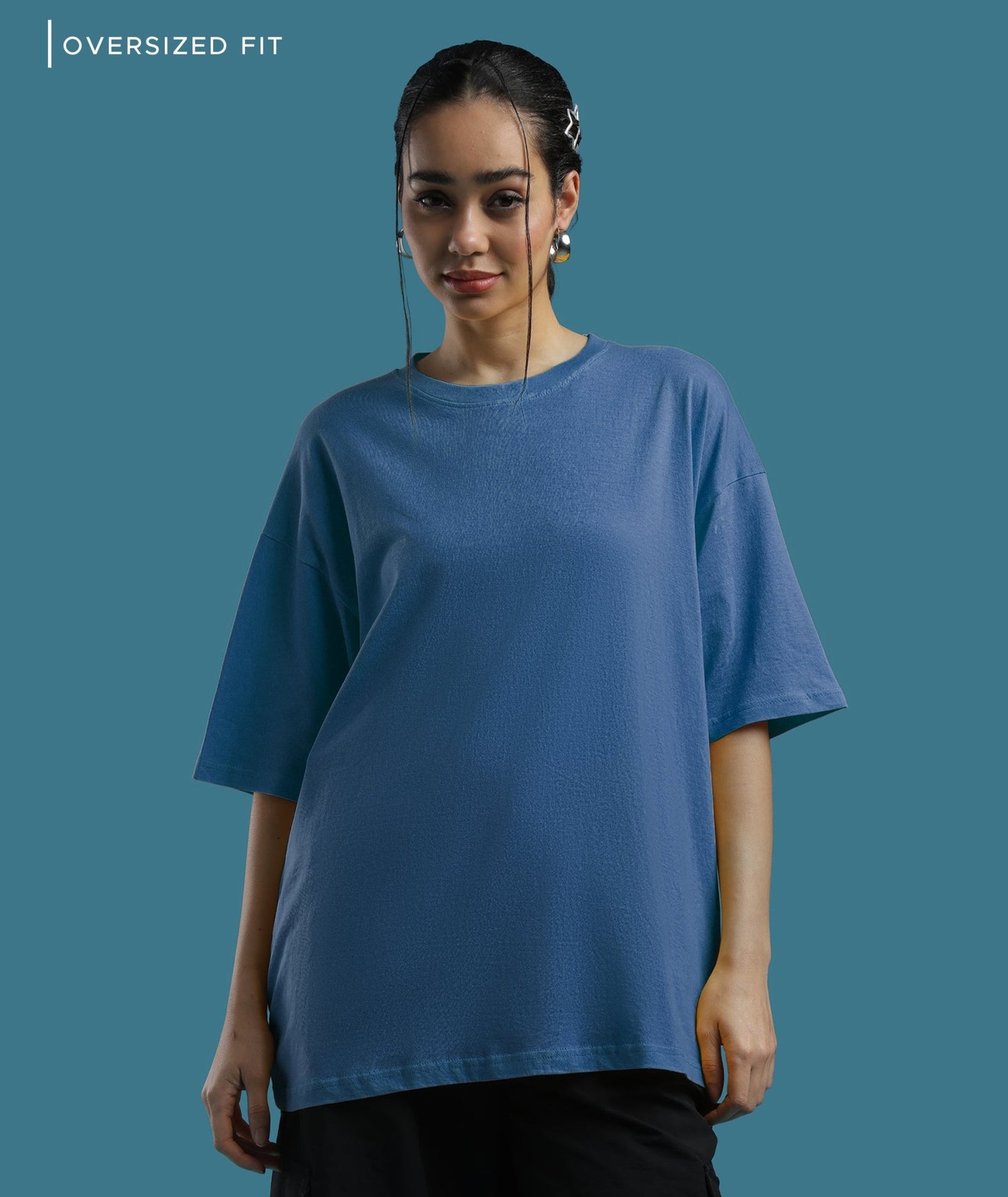 Womens Super Oversized Tshirt | Smoke Blue