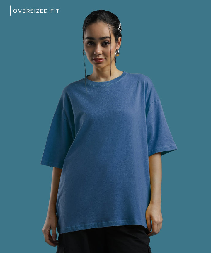 Womens Super Oversized Tshirt | Smoke Blue