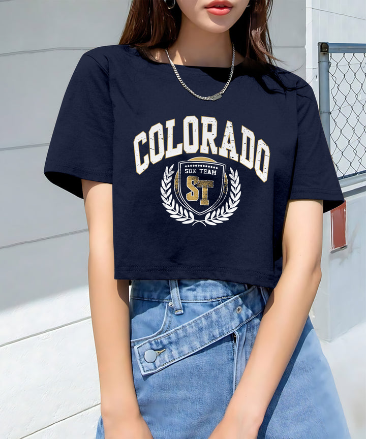 Womens Printed Crop Top