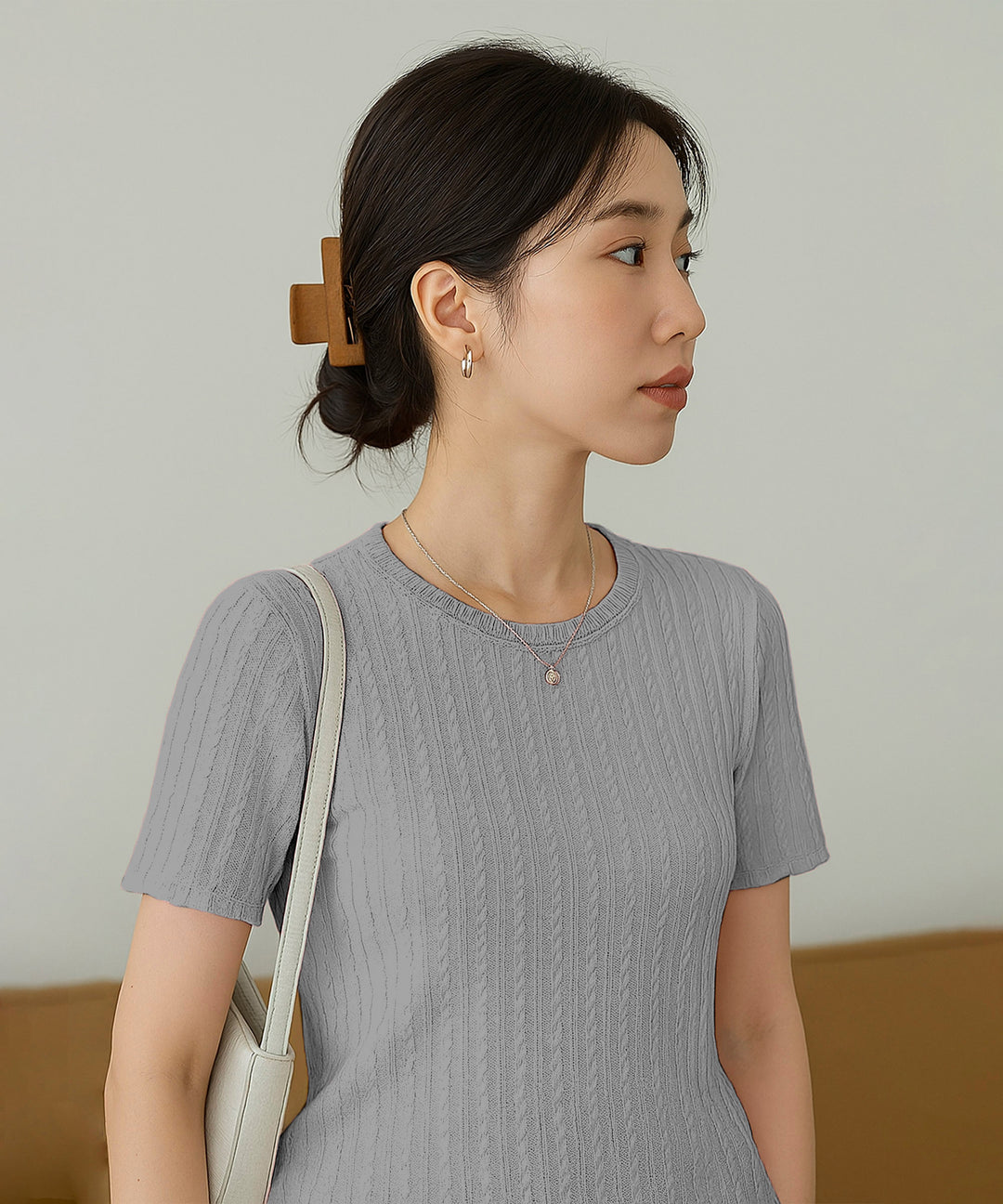 Womens Poly cotton Half Sleeve Solid T-Shirt