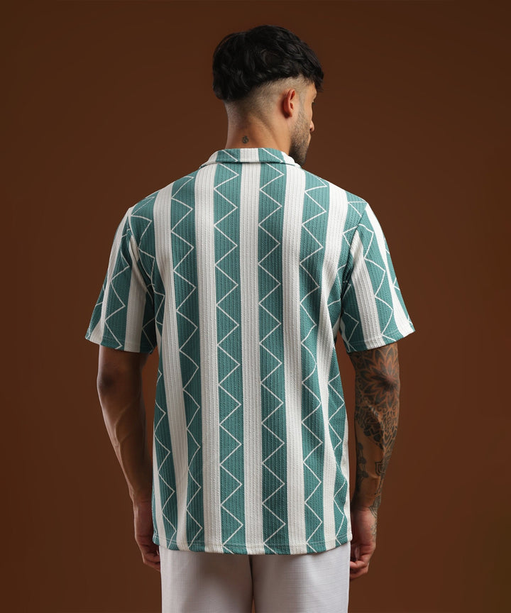 Mens Casual Striped Polo T-Shirt | Blue