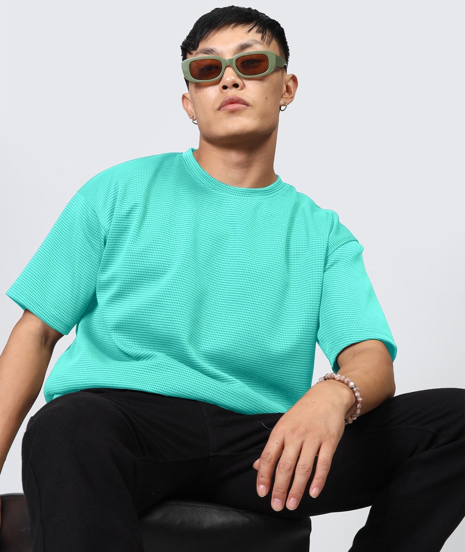 Men's Oversized Dotted Drop Shoulder T-Shirt